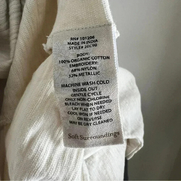 Soft Surroundings Women’s Gold Elephant Burnout V-Neck Tee Small Cap Sleeves S - Picture 11 of 15